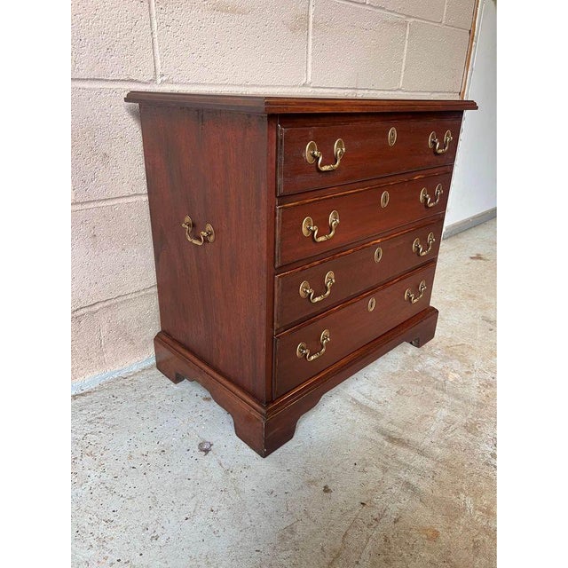 Wood Mid 20th Century Vintage Chippendale Style Mahogany 4 Drawer Chest or Nightstand For Sale - Image 7 of 11