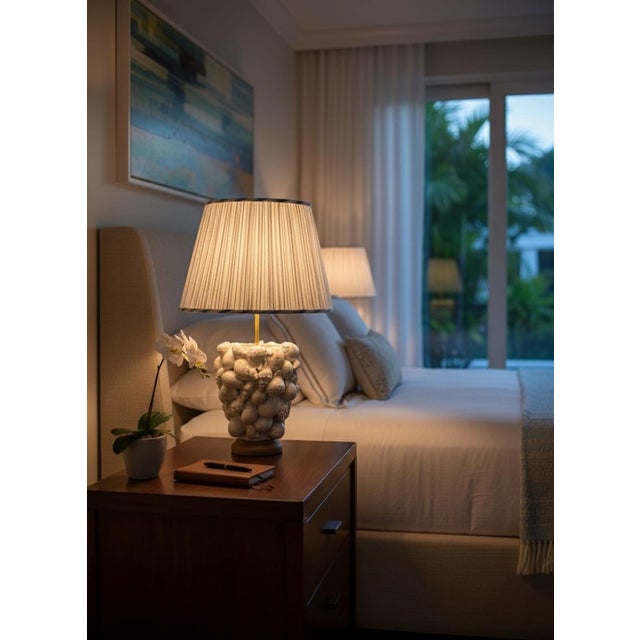 Italian Glazed Ceramic Seashell Table Lamp For Sale In West Palm - Image 6 of 10
