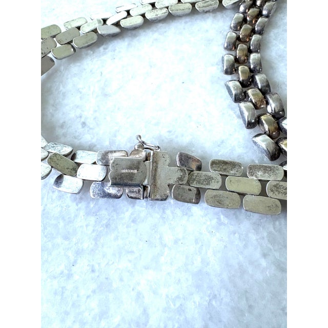 1980s Vintage Sterling Silver Necklace Made in Italy For Sale - Image 5 of 5