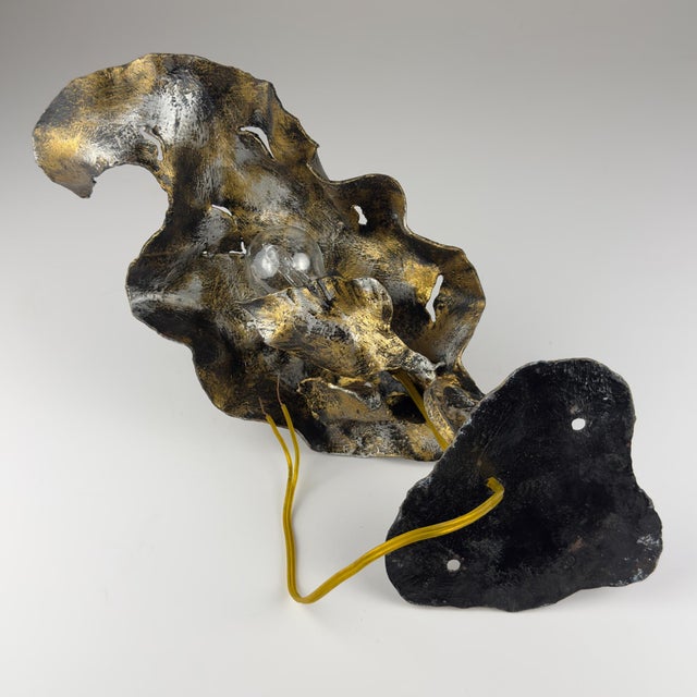 Vintage Italian Brutalist Metal Wall Lamp by Salvino Marsura, 1970s For Sale - Image 9 of 18