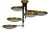 Six Disc Brass and Glass Ceiling Lamp from Stilnovo, Italy, 1950 For Sale