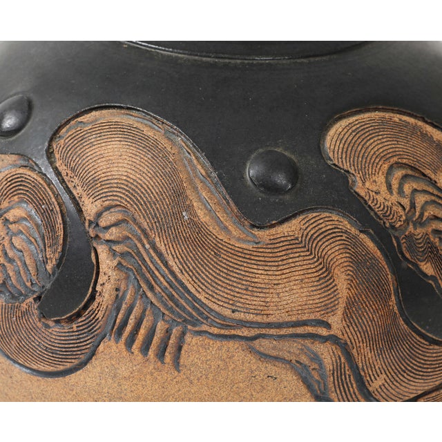 1980's "Signed" Studio Made Pottery Vase For Sale - Image 4 of 12