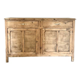 Parisian Artisanal Buffet in Raw Wood by R. Maiorana, France, 1940s For Sale