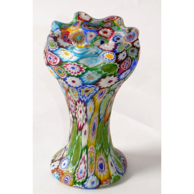 1960s Italian Blown Glass Colorful Millefiori Vase Mid-Century Modern Boho Chic For Sale In Miami - Image 6 of 13