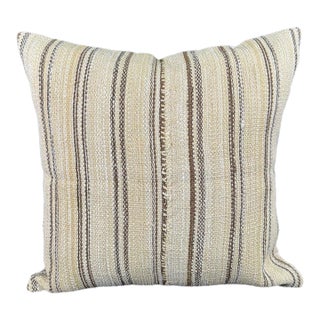 Turkish Hemp Pillow Cushion Natural Beige Brown Pillow Cushion Cover 24"x24" For Sale