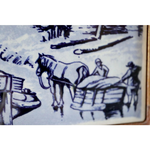 1960s Hand Painted Vintage 1960s Delft Blue and White Tile Cheese Board For Sale - Image 5 of 12