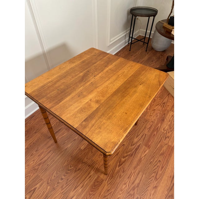 Vintage Scandinavian Mid Century Modern Solid Wood FoldingTable For Sale - Image 4 of 8