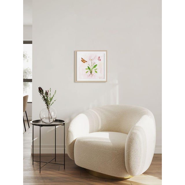 Contemporary Blush Botanical 1 by Lia Burke Libaire in Maple Frame, Small Art Print on Paper For Sale - Image 3 of 3