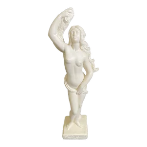 Vintage Neoclassical Nude Standing Aphrodite Plaster Sculpture