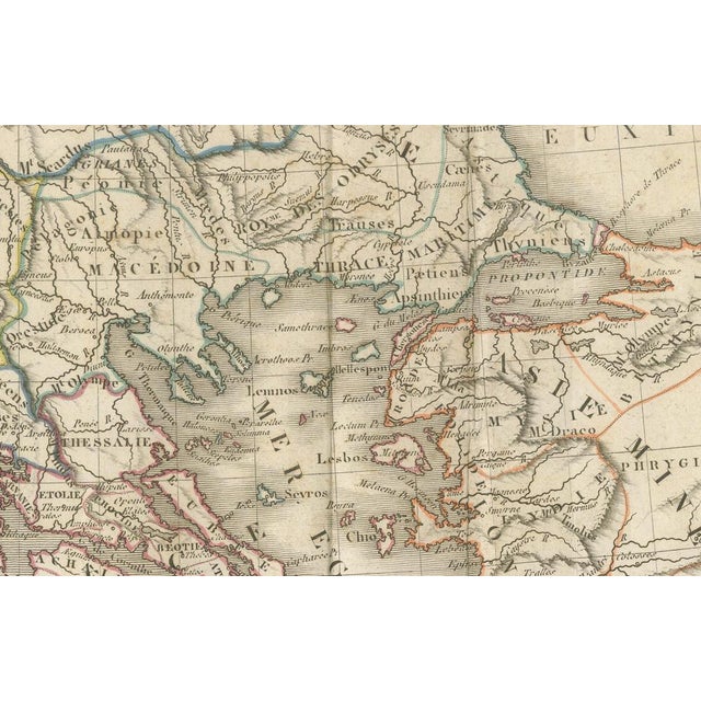 Paper Antique Map of Ancient Greece & Greek Colonies from Tardieu, 1825 For Sale - Image 7 of 9