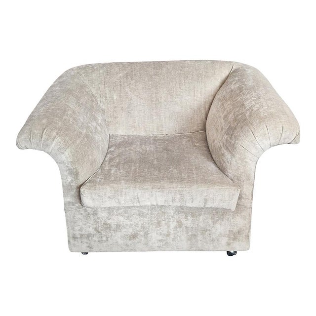 Set of Vintage Armchairs in Beige Fabric, 1980s For Sale - Image 4 of 8