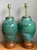 Vintage Green Glazed Ceramic Table Lamps - Pair For Sale - Image 12 of 12