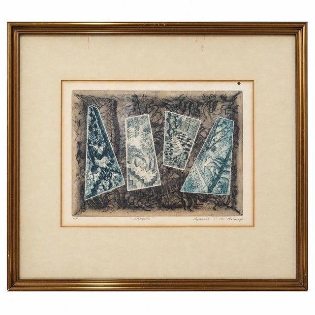Ignacio V. De Araujo, Gardens, Color Engraving on Paper, Framed For Sale - Image 9 of 9