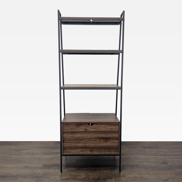 Walker Edison Industrial Ladder Bookshelf With Drawer Storage For Sale In San Francisco - Image 6 of 9