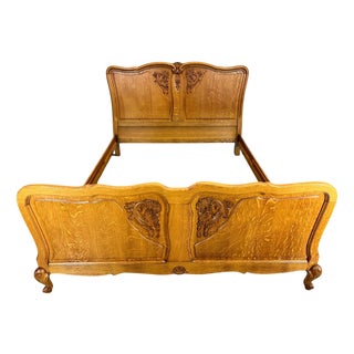 Antique Louis XV French Carved Double Bed For Sale
