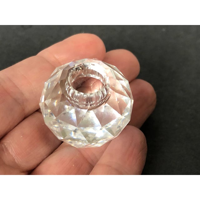 1960s Vintage Miniature Cut Glass Crystal Can6dleholder Set Of For Sale - Image 5 of 13