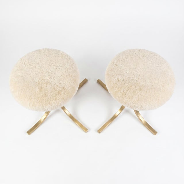 Gold Vintage Stools by Miguel Fisac, 1960, Set of 2 For Sale - Image 8 of 14