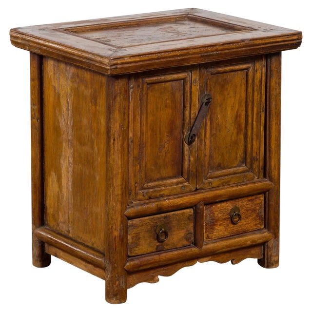 Early 20th Century Chinese Elmwood Bedside Cabinet with Weathered Patina For Sale - Image 13 of 13