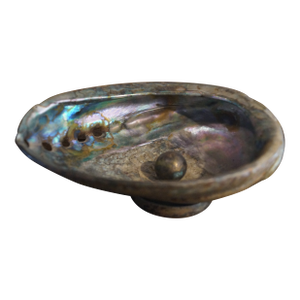 1960s Los Castillos Taxco Abalone Shell Dish With Silver Pearl