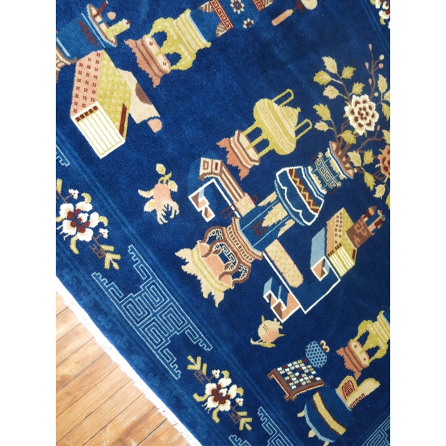 Chinoiserie Vintage Chinese Pictorial Rug, 5'4'' X 7'6'' For Sale - Image 3 of 6