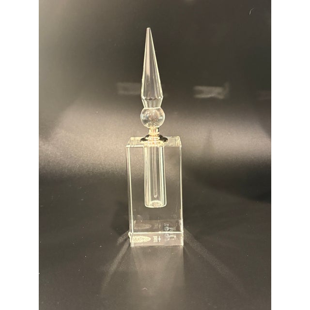 Vintage Bombay Company Crystal Perfume Bottle With Dauber Stopper Clear faceted crystal perfume bottle with removable...