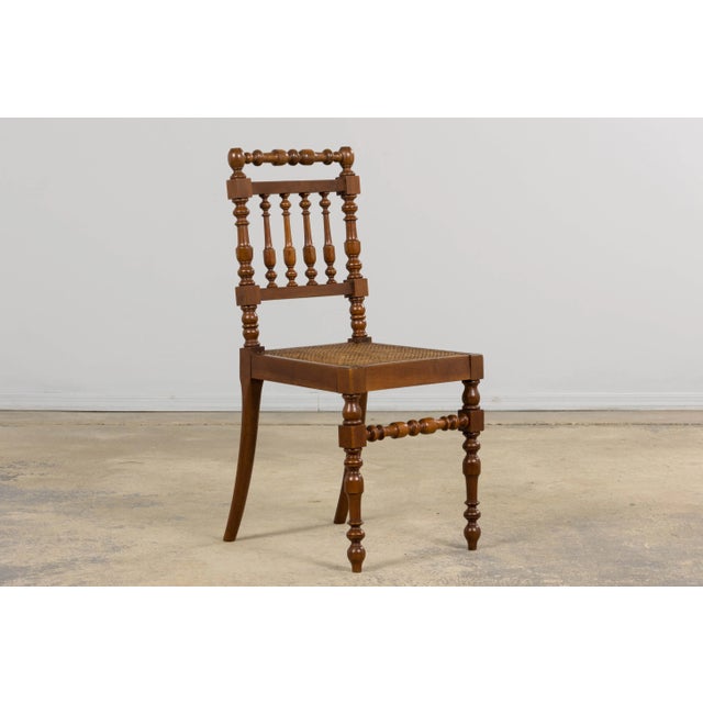 19th Century French Louis XIII Walnut Dining Chairs W/ Cane Seats - Set of 12 For Sale - Image 16 of 18