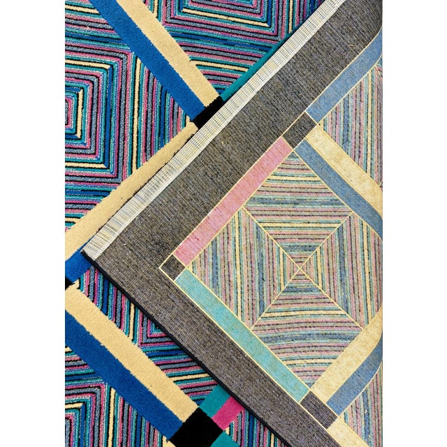 Black Rectangular Wool Rug from Missoni, Italy, 1980s For Sale - Image 8 of 11