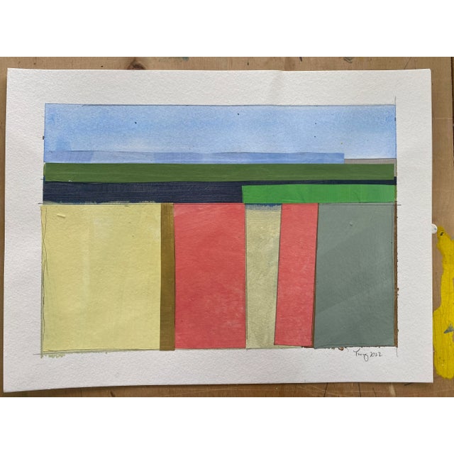 Contemporary "Lake Series" Contemporary Original Abstract Landscape Acrylic Painting by Bryan Young For Sale - Image 3 of 8