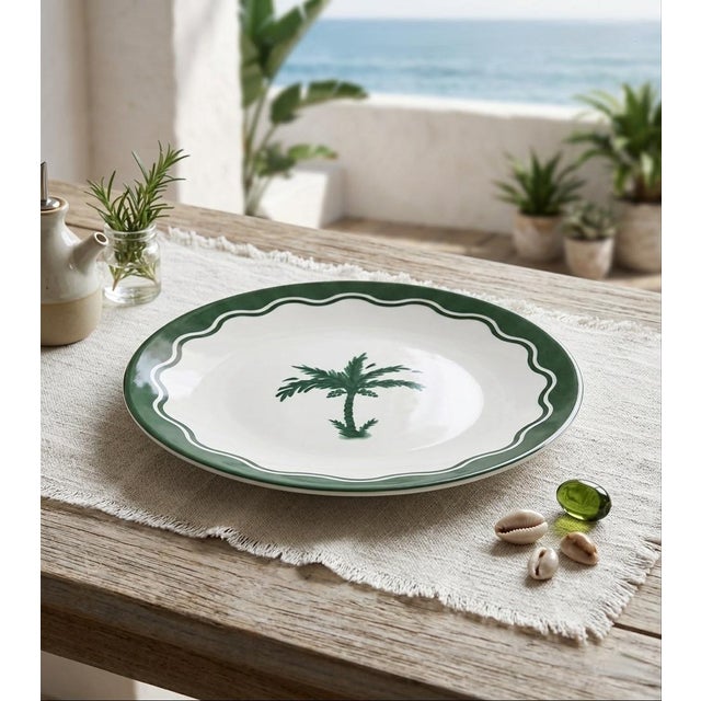 Fern & Co. For Anthropologie Palm Tree Dinner Plate For Sale - Image 9 of 12