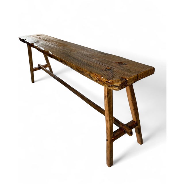 Farmhouse 36" - Farmhouse Reclaimed Wood Console Bucket Table For Sale - Image 3 of 12