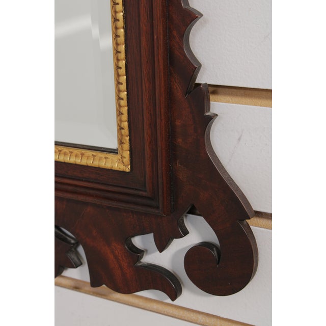 Henkel Harris Chippendale Mahogany Wall Mirror For Sale - Image 12 of 15