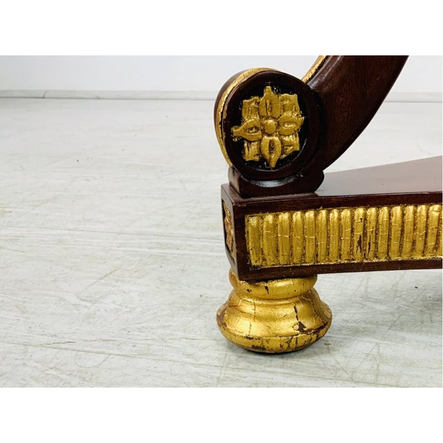 Brown Vintage Regency Style Mahogany and Gilt Occasional Table For Sale - Image 8 of 11