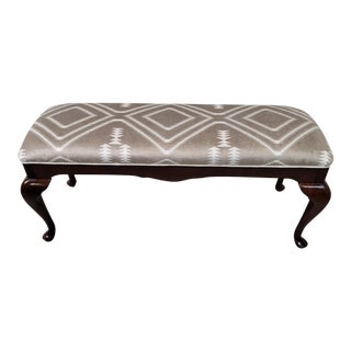 Andrew Martin Navajo Buff Southwestern Beige Cream Velvet Bench For Sale