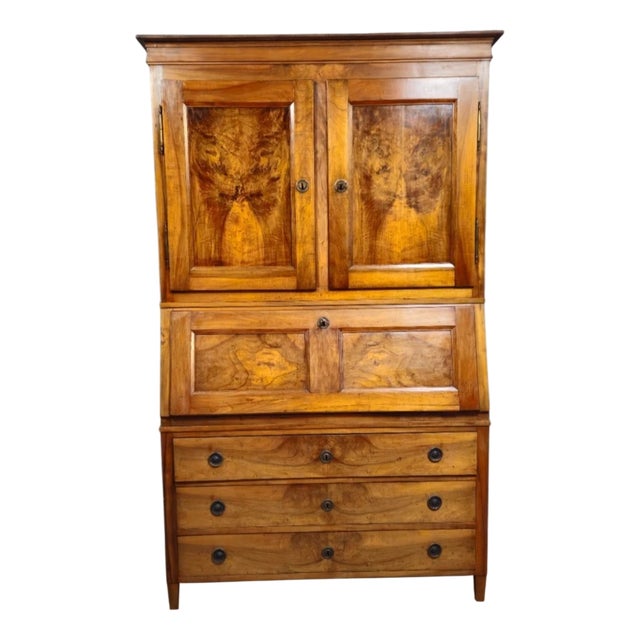 Louis XVI Three-Part Walnut Secretary For Sale