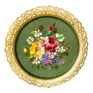 Vintage Tole Metal Tray For Sale
