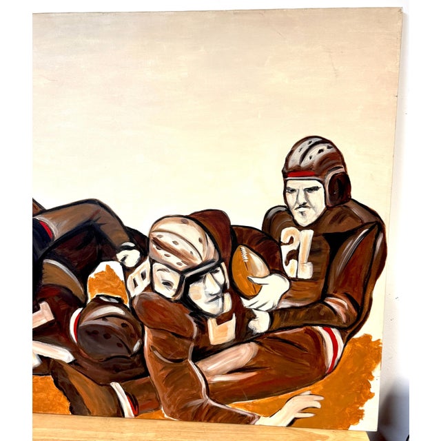 “The Pile-Up: 1930s Football”Mid-Century Oil on Canvas by T. Byrne, 30" x 48" For Sale - Image 17 of 18
