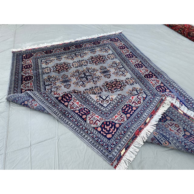 Fine Turkmen Khal Mohammadi Rug, Rare Grey Field - 6'5" X 5'0" For Sale - Image 6 of 13