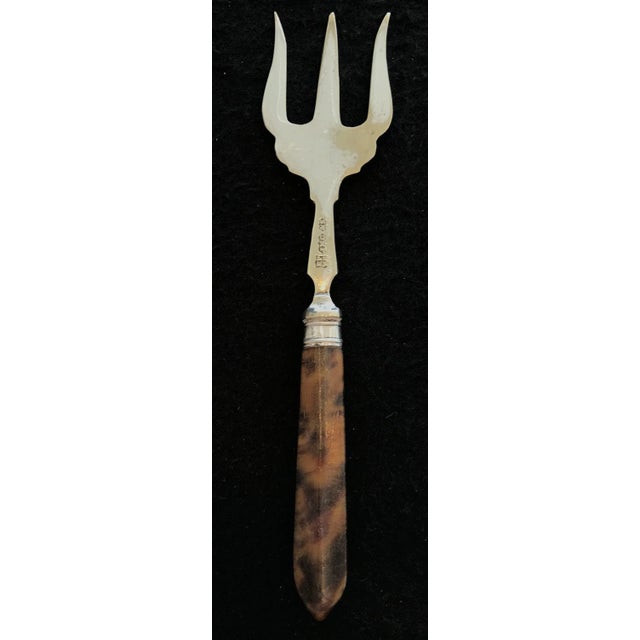 Silver British Bread Fork (hallmarks) DETAILS Country: UK Condition: Good Year: 1900? Dimensions: H 7.25” x W 1.5” x D .25”