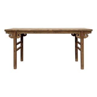61" Long Elm Wood Console Table For Sale