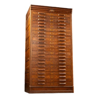 Large Antique Tiger Oak Flat File For Sale