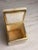 Vintage White Stone Alabaster Trinket Box With Brass Shell Clasp, Jewelry Box, Square Stone Hinged Casket, Hollywood Regency Vanity Decor For Sale - Image 9 of 12