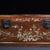 Vintage Chinese Huali Rosewood Scroll Box | Mother-of-Pearl Inlaid Long Chest With Brass Mounts For Sale - Image 4 of 9