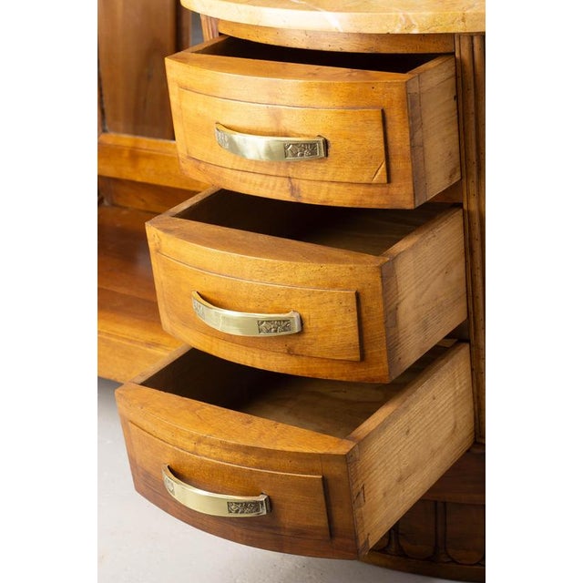 French Art Deco Dressing Table in Walnut, Marble and Mirror, 1920s For Sale - Image 10 of 15