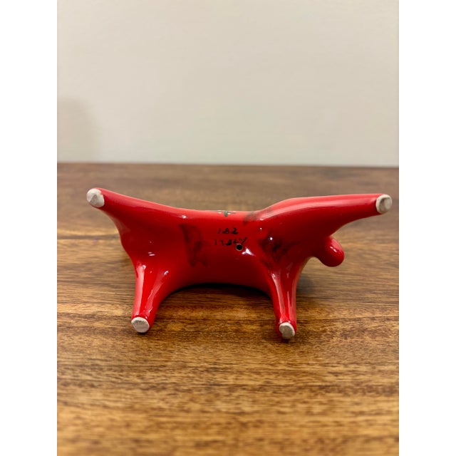 Red 1950s Italian Modernist Ceramic Horse Sculpture, Hand Made in Italy For Sale - Image 8 of 9