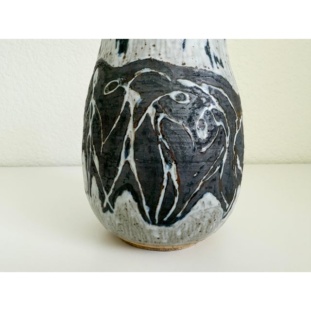 Off-white Figurative Studio Pottery Vase, Signed, 1970 For Sale - Image 8 of 10