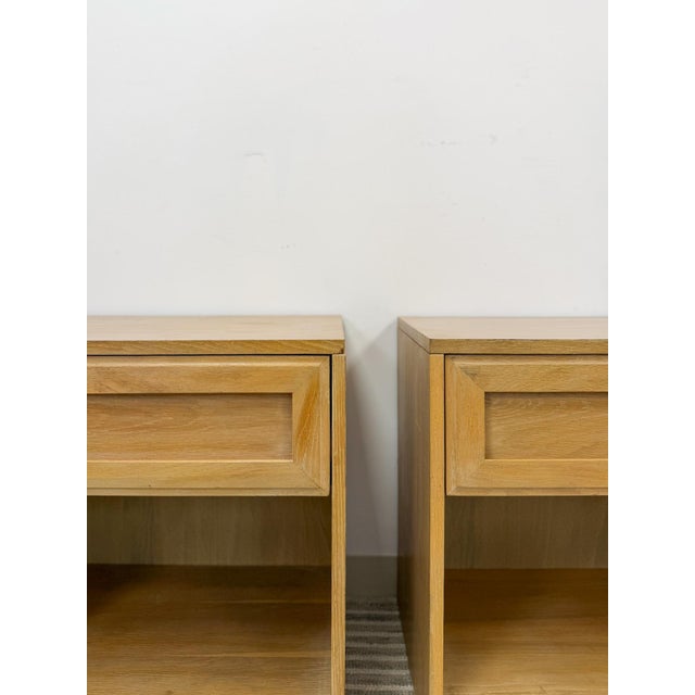 Thomasville Mid 20th Century Thomasville Blonde Oak Nightstands Pair of Vintage Drawers Storage For Sale - Image 4 of 17
