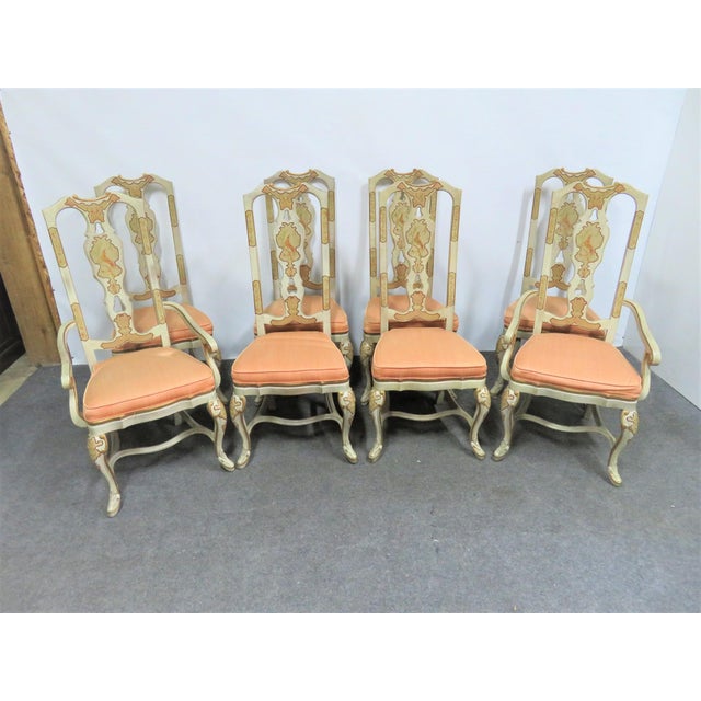 Drexel Heritage Sketchbook Collection Asian Painted Dining Chairs Set