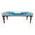 Boho Blue Rug Print Fabric Upholstered Bench For Sale
