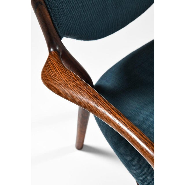 Brown Armchairs in Rosewood and Fabric attributed to Finn Juhl, 1946, Set of 2 For Sale - Image 8 of 10