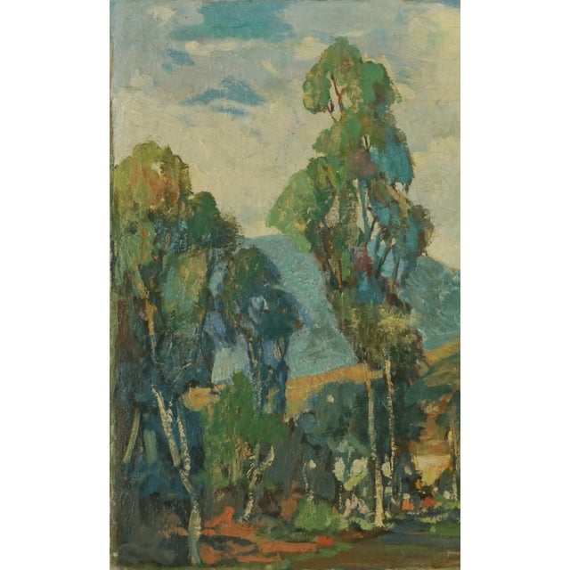 Impressionist Early 20th Century Original Southern California Landscape -- Eucalyptus Grove by Andrew Boardo Lund For Sale - Image 3 of 5